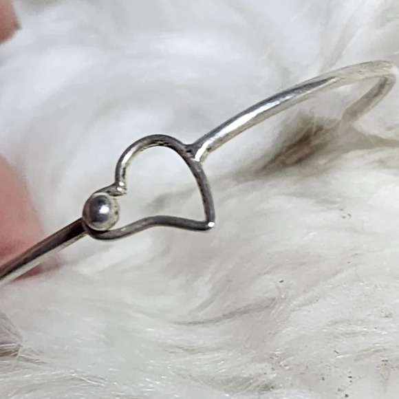 Vintage‎ Free-form sterling heart bracelet - Picture 1 of 6